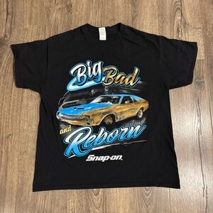 Snap-On Tools Big Bad Reborn Print Gildan T-Shirt Adult Large Black Car Retro
